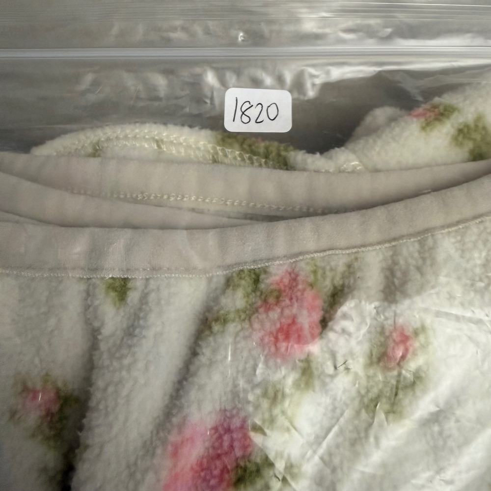 Polo Ralph Lauren Girls Fleece Pullover Zip‎ Floral Rose Cream Pink L 12-14 - Picture 8 of 8